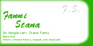 fanni stana business card